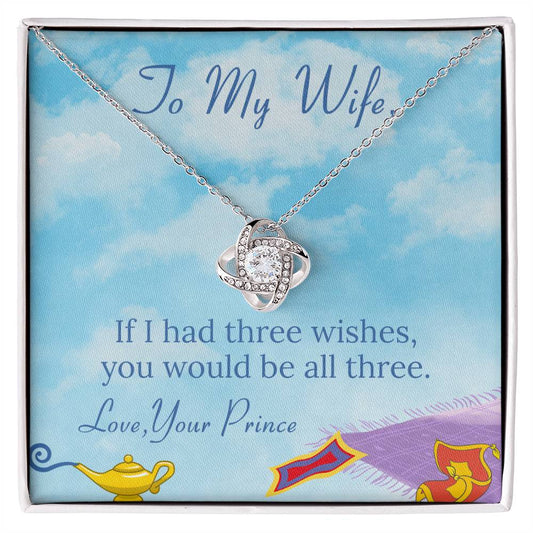 CARDWELRYJewelryTo My Wife, If I had three Wishes Love Knot CardWelry Gift