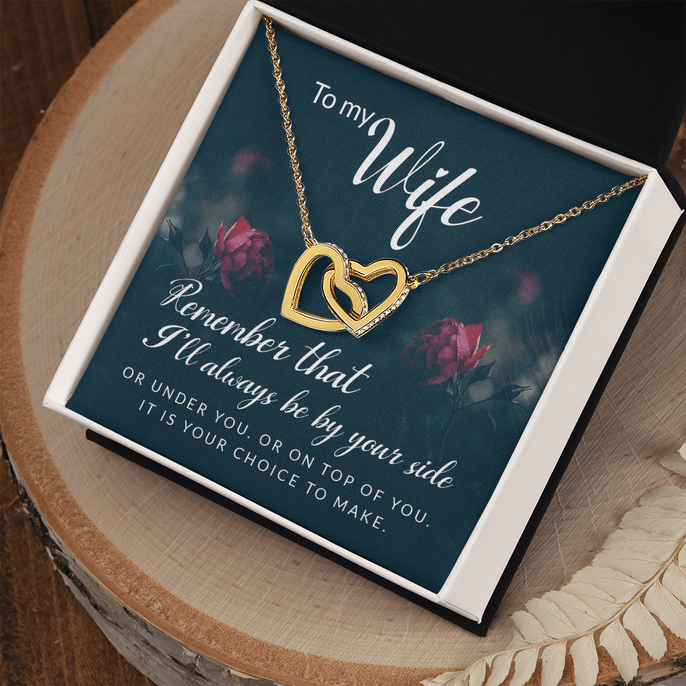 CardWelry To My Wife Interlocking Hearts Necklace Gift for Wife from Husband, Anniversary Gift for Her Jewelry