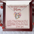 CARDWELRYJewelryTo The Words Greatest Mom, White Gold Forever Love CardWelry Necklace