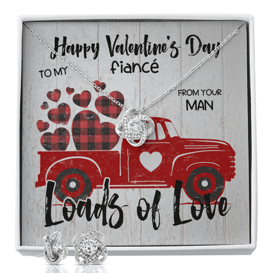 CardWelry Valentine's Day Gifts To Fiancé Truck-Of-Love, Gorgeous Earing and Necklace Set Jewelry