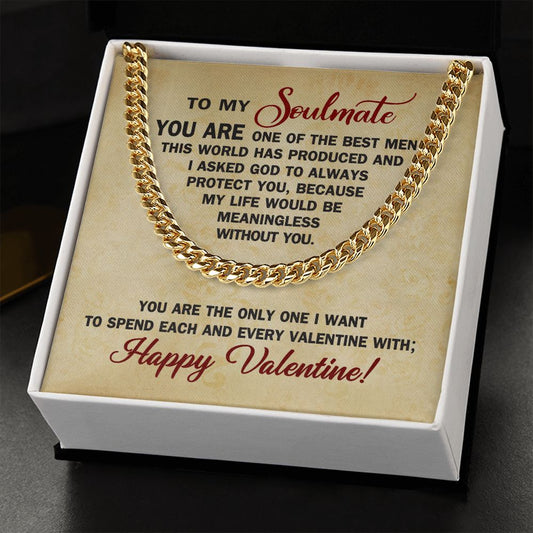 CardWelry Valentines Gift to your Soulmate, Cuban Necklace Valentine Card To My Soulmate, Happy Valentine's, Gifts for Him Jewelry