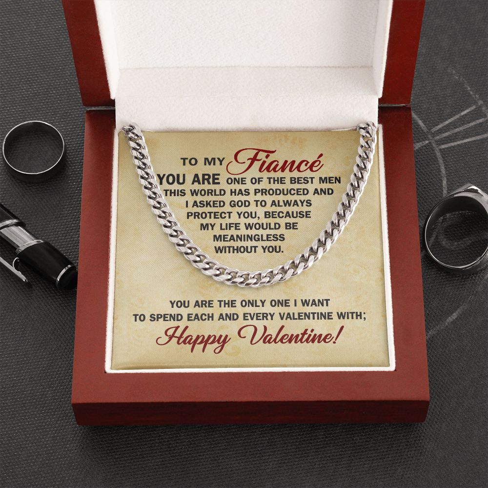 CardWelry Valentines Gifts To Fiancé, Cuban Necklace To Husband To Be Jewelry Stainless Steel Luxury Box