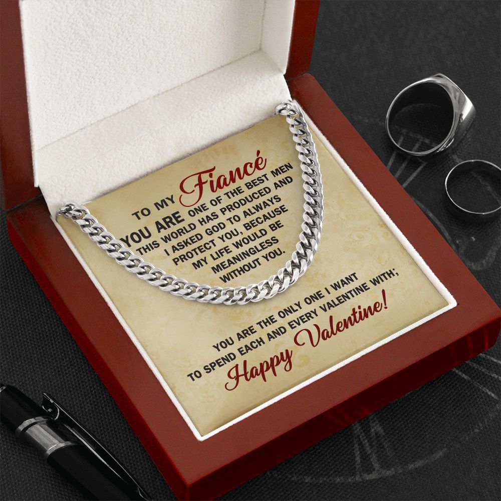 CardWelry Valentines Gifts To Fiancé, Cuban Necklace To Husband To Be Jewelry