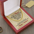 CardWelry Valentines Gifts To Fiancé, Cuban Necklace To Husband To Be Jewelry 14K Yellow Gold Finish Luxury Box