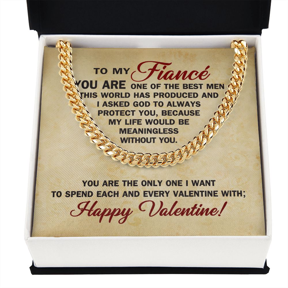 CardWelry Valentines Gifts To Fiancé, Cuban Necklace To Husband To Be Jewelry
