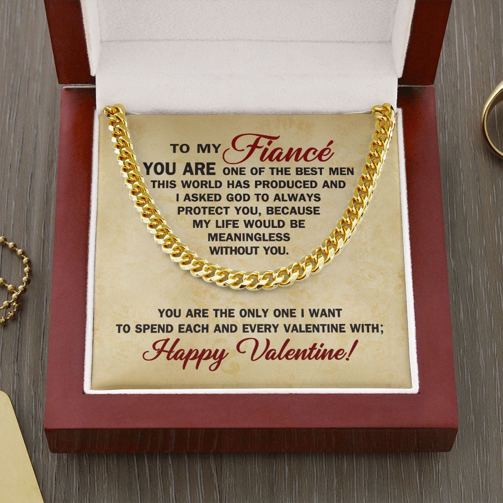 CardWelry Valentines Gifts To Fiancé, Cuban Necklace To Husband To Be Jewelry