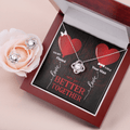 CardWelry Valentines Gifts To Fiancé, We're Better Together Gorgeous Earing and Necklace Set Jewelry Mahogany Style Luxury Box
