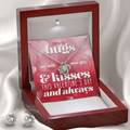 CardWelry Valentines Gifts To Wife, Sending Hugs and Kisses Card with Gorgeous Earing and Necklace Gift Set for Wife Jewelry